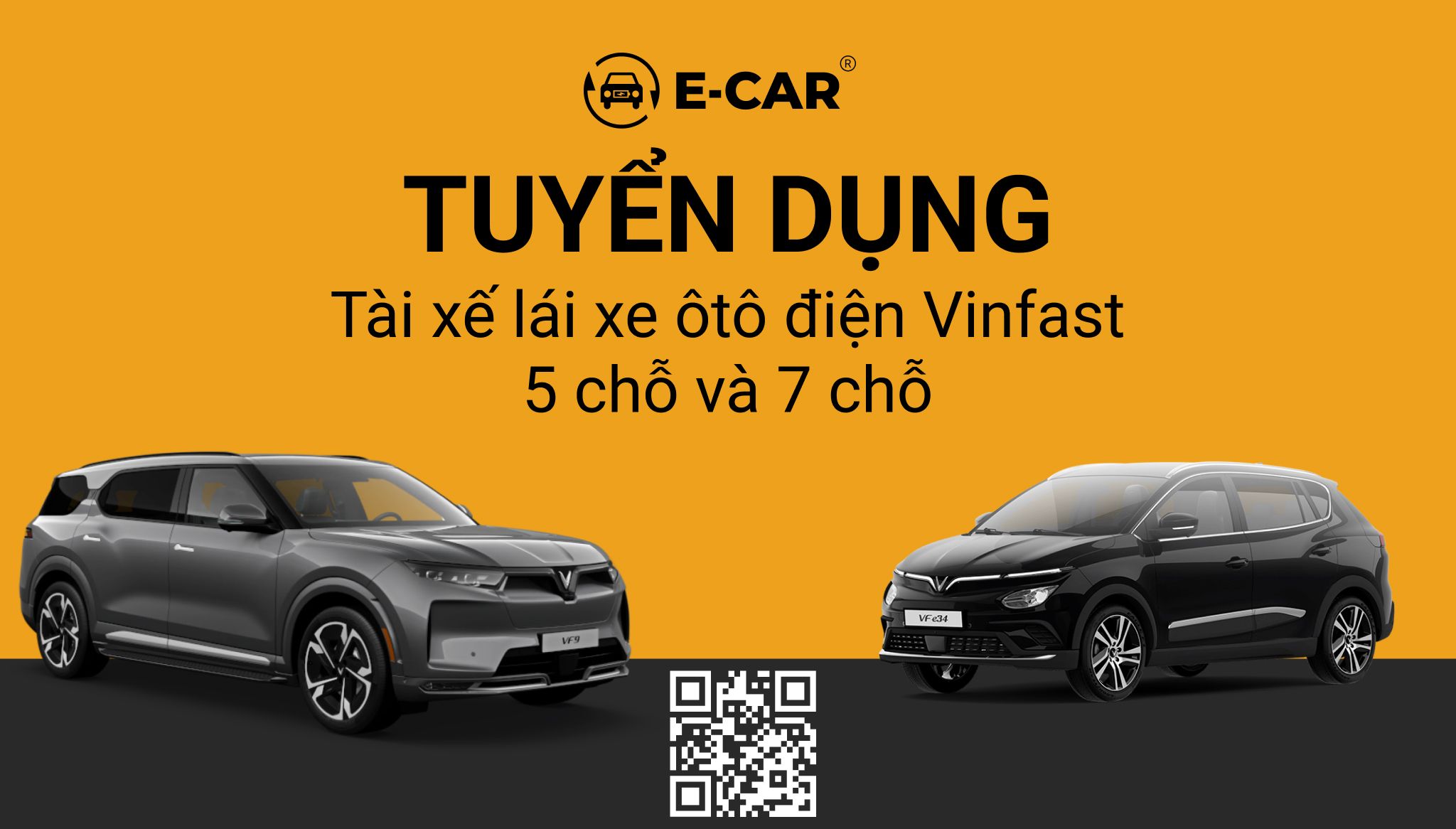 E Car tuyển dụng tài xế lái xe ô tô điện Vinfast 5 chỗ và 7 chỗ tại Đà Nẵng